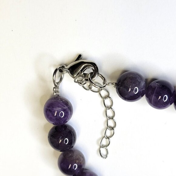 Purple Bead Necklace Purple Shell Chips and Purple Ball Bead Necklace - Picture 13 of 16